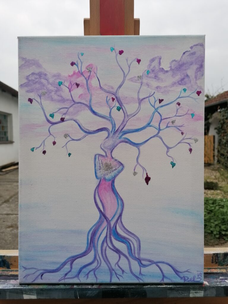 Transformační obraz Sebeláska 30x40 cm se třpytkami
